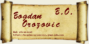 Bogdan Orozović vizit kartica